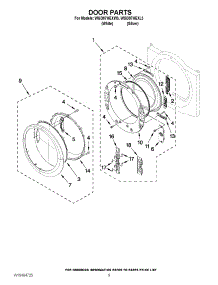 05 - Door Parts parts for Whirlpool Dryer WGD97HEXW3 / from AppliancePartsPros.com