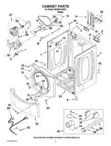 02 - Cabinet Parts parts for Whirlpool Dryer WED9470WW2 / from AppliancePartsPros.com