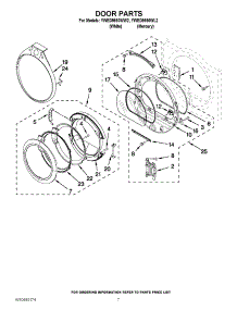 04 - Door Parts parts for Whirlpool Dryer YWED9550WL2 / from AppliancePartsPros.com