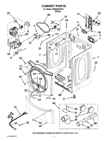 02 - Cabinet Parts parts for Whirlpool Dryer WED9610XW1 / from AppliancePartsPros.com