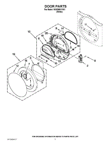 05 - Door Parts parts for Whirlpool Dryer WGD9051YW1 / from AppliancePartsPros.com