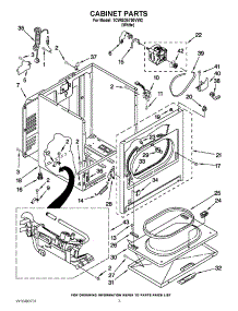 02 - Cabinet Parts parts for Whirlpool Dryer 1CWGD5700VW2 / from AppliancePartsPros.com