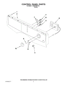02 - Control Panel Parts parts for Whirlpool Dryer YWED7500VW0 / from AppliancePartsPros.com
