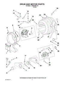 03 - Drum And Motor Parts parts for Whirlpool Dryer YWED7500VW0 / from AppliancePartsPros.com