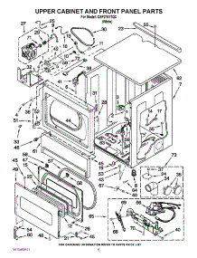 03 - Upper Cabinet And Front Panel Parts parts for Whirlpool Dryer CSP2761TQ3 / from AppliancePartsPros.com