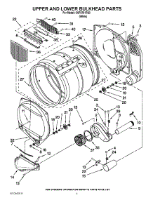 04 - Upper And Lower Bulkhead Parts parts for Whirlpool Dryer CSP2761TQ3 / from AppliancePartsPros.com
