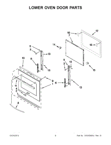 03 - Lower Oven Door Parts parts for Kitchenaid Oven KEBS209BSP00 / from AppliancePartsPros.com