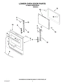 03 - Lower Oven Door Parts parts for Kitchenaid Oven KEBS207BSS00 / from AppliancePartsPros.com