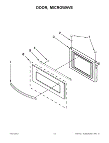 07 - Door, Microwave parts for Kitchenaid Oven KEMS309BSP00 / from AppliancePartsPros.com