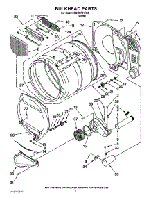 03 - Bulkhead Parts parts for Whirlpool Dryer CGM2761TQ3 / from AppliancePartsPros.com