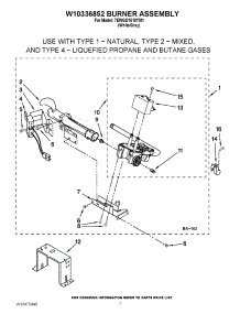 04 - W10336852 Burner Assembly parts for Whirlpool Dryer 7EWGD1510YM1 / from AppliancePartsPros.com