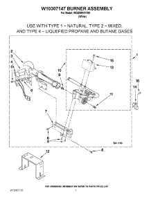 04 - W10307147 Burner Assembly parts for Whirlpool Dryer WGD96HEYW0 / from AppliancePartsPros.com