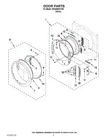 05 - Door Parts parts for Whirlpool Dryer WGD96HEYW0 / from AppliancePartsPros.com