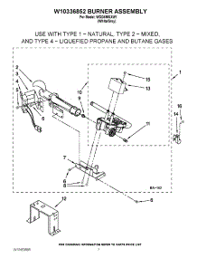 04 - W10336852 Burner Assembly parts for Whirlpool Dryer WGD4900XW1 / from AppliancePartsPros.com
