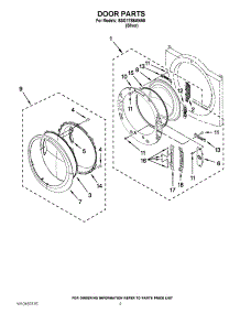 05 - Door Parts parts for Whirlpool Dryer BSG17B6ANA0 / from AppliancePartsPros.com