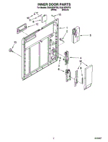 02 - Inner Door Parts parts for Whirlpool Dishwasher DU810SWPT0 / from AppliancePartsPros.com