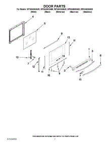 05 - Door Parts parts for Whirlpool Range WFG540H0AB0 / from AppliancePartsPros.com