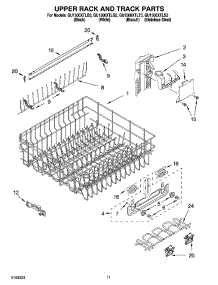 09 - Upper Rack And Track Parts parts for Whirlpool Dishwasher GU1500XTLQ3 / from AppliancePartsPros.com