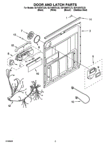 03 - Door And Latch Parts parts for Whirlpool Dishwasher GU1500XTLS3 / from AppliancePartsPros.com