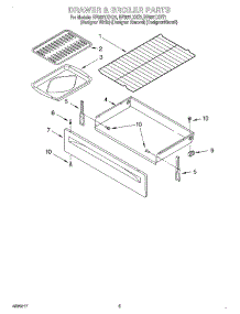 04 - Drawer & Broiler parts for Whirlpool Range RF387LXHZ1 / from AppliancePartsPros.com