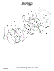 05 - Door Parts parts for Whirlpool Dryer CGD8990XW1 / from AppliancePartsPros.com