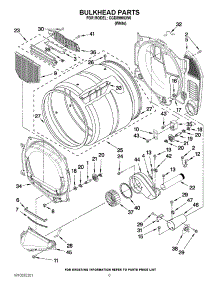03 - Bulkhead Parts parts for Whirlpool Dryer CGD8990XW0 / from AppliancePartsPros.com