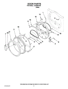 05 - Door Parts parts for Whirlpool Dryer CGD8990XW0 / from AppliancePartsPros.com