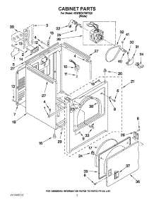 02 - Cabinet Parts parts for Whirlpool Dryer 4GWED4750YQ0 / from AppliancePartsPros.com