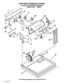 02 - Top And Console Parts parts for Whirlpool Dryer 4GWED4900YW0 / from AppliancePartsPros.com
