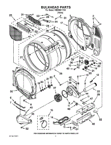 03 - Bulkhead Parts parts for Whirlpool Dryer WED9051YW0 / from AppliancePartsPros.com