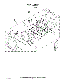 04 - Door Parts parts for Whirlpool Dryer WED9051YW0 / from AppliancePartsPros.com