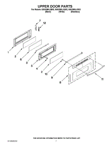 05 - Upper Door Parts parts for Whirlpool Range GGG388LXB03 / from AppliancePartsPros.com