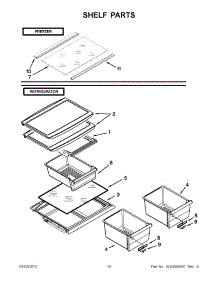 05 - Shelf Parts parts for Whirlpool Refrigerator W8TXNGFWQ03 / from AppliancePartsPros.com