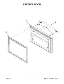 03 - Freezer Door parts for Whirlpool Refrigerator GX2FHDXVQ06 / from AppliancePartsPros.com