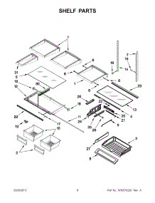03 - Shelf Parts parts for Whirlpool Refrigerator 5GI6FARAF001 / from AppliancePartsPros.com