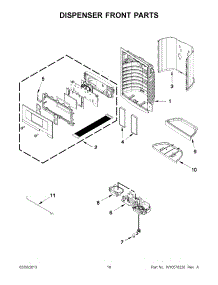 08 - Dispenser Front Parts parts for Whirlpool Refrigerator 5GI6FARAF001 / from AppliancePartsPros.com