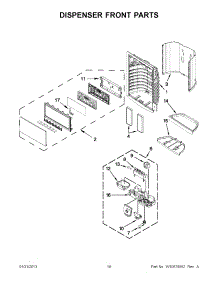 09 - Dispenser Front Parts parts for Whirlpool Refrigerator GZ25FSRXYY6 / from AppliancePartsPros.com