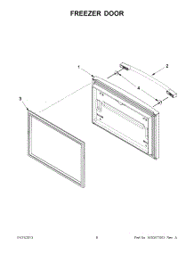 03 - Freezer Door parts for Whirlpool Refrigerator GX2SHBXVB07 / from AppliancePartsPros.com