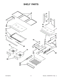 03 - Shelf Parts parts for Whirlpool Refrigerator GI0FSAXVY011 / from AppliancePartsPros.com