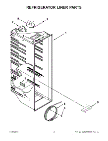 02 - Refrigerator Liner Parts parts for Whirlpool Refrigerator WRS342FIAT00 / from AppliancePartsPros.com