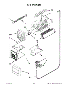 11 - Ice Maker parts for Whirlpool Refrigerator WRS342FIAB00 / from AppliancePartsPros.com