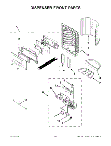 08 - Dispenser Front Parts parts for Whirlpool Refrigerator GI6FARXXQ07 / from AppliancePartsPros.com