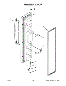 07 - Freezer Door parts for Whirlpool Refrigerator WRS346FIAW00 / from AppliancePartsPros.com