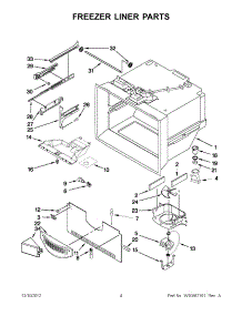 02 - Freezer Liner Parts parts for Whirlpool Refrigerator GX5FHDXVQ07 / from AppliancePartsPros.com