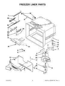 02 - Freezer Liner Parts parts for Whirlpool Refrigerator GX5FHDXVB08 / from AppliancePartsPros.com