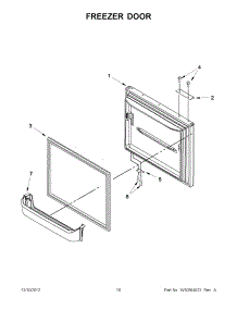 05 - Freezer Door parts for Whirlpool Refrigerator EB9SHKXVQ07 / from AppliancePartsPros.com