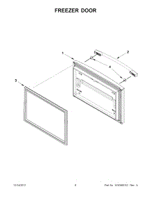 03 - Freezer Door parts for Whirlpool Refrigerator GX2SHBXVY09 / from AppliancePartsPros.com