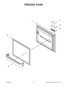 03 - Freezer Door parts for Whirlpool Refrigerator EB9FVBRWS06 / from AppliancePartsPros.com