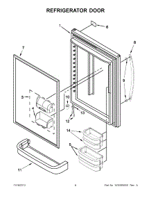 04 - Refrigerator Door parts for Whirlpool Refrigerator GB9FHDXWB06 / from AppliancePartsPros.com