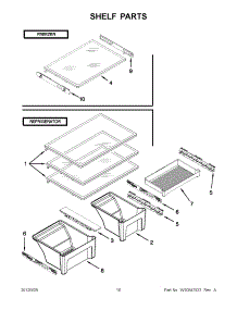 05 - Shelf Parts parts for Whirlpool Refrigerator WRT1L1TZYT01 / from AppliancePartsPros.com